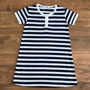 Dress 4 yr old blue white striped short sleeved